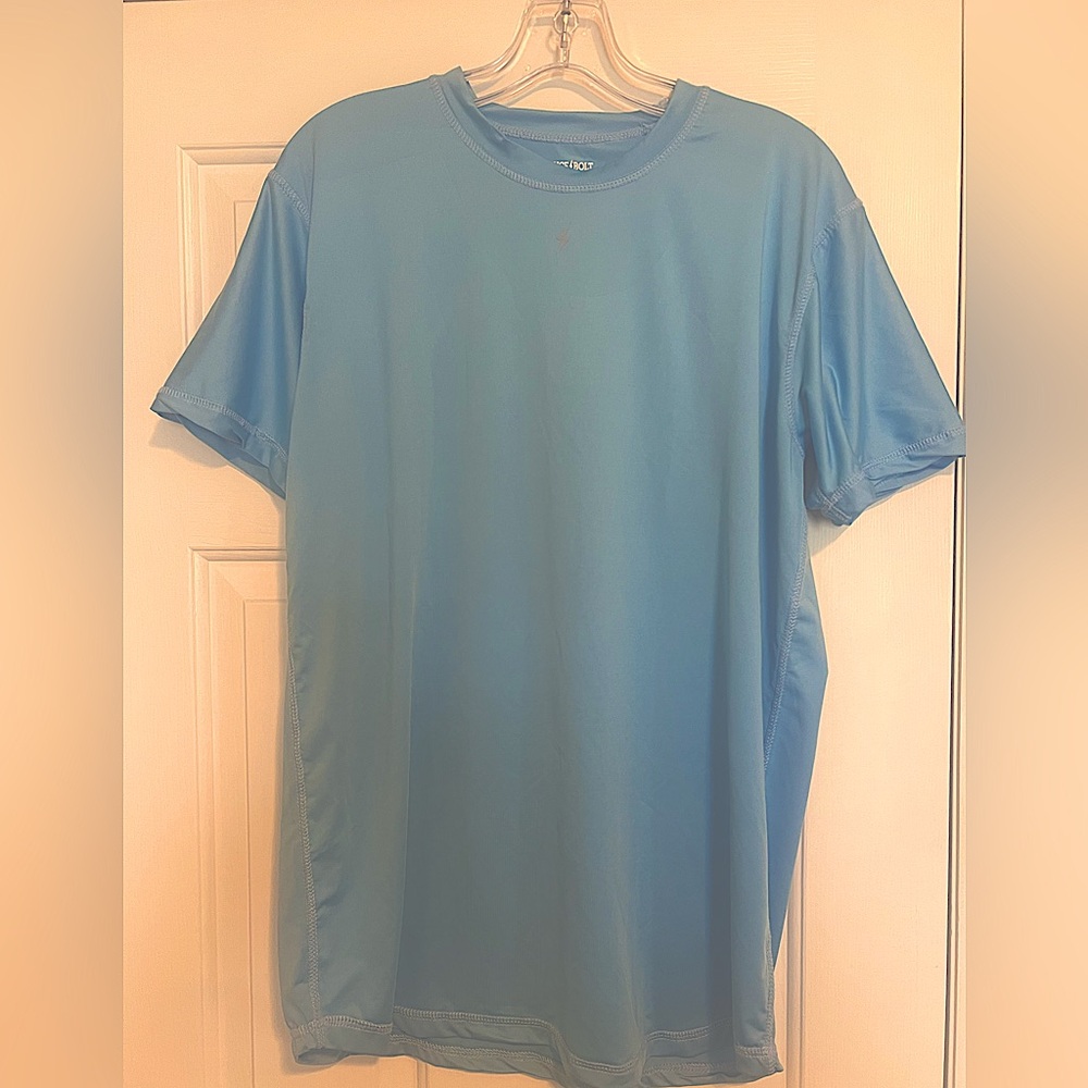 Bruce Bolt performance tee; AL; blue
